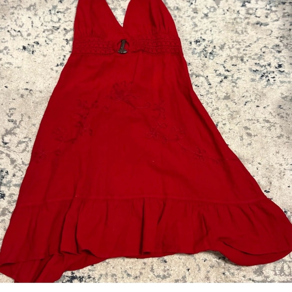 Elegant Giocam Red Halter Dress- XL - Picture 4 of 4